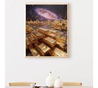 Paint by Numbers for Adults, Abstract Gold Painting by Number Kits On Canvas, Adults Beginners DIY Acrylic Oil Craft Art Painting Kits with Brushes for Home Wall Decor 12 x 16 Inch PjY2716 R-0