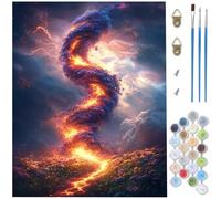 Paint by Numbers for Adults Abstract,Landscape Painting by Number Kits,DIY Canvas Oil Painting Kit Hobbies for Adults Women with 3 Brushes and Acrylic for Halloween Decorations 35x50cm/35x50 cm D1-274