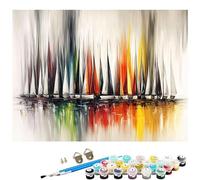 Paint by Numbers for Adults,Abstract Paint by Numbers,DIY Boat Canvas Oil Painting Kit for Kids or Beginner with 3 Brushes Acrylic Pigment for Halloween Decorations Gifts 32x48in Without Frame L8-785