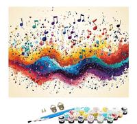 Paint by Numbers for Adults,Abstract Paint by Numbers,DIY Musical Notes Canvas Oil Painting Kit for Kids or Beginner with 3 Brushes Acrylic Pigment,Halloween Decorations 28x40in Without Frame L8-529