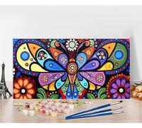 Paint by Numbers for Adults Abstract Paint by Numbers Kits Landscape, DIY Hobbies for Adults Women Painting Kits, Colorful Canvas Oil Painting Arts for Home Wall Decor Without Frame 50x100cm E-9035