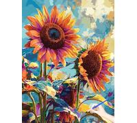 Paint by Numbers for Adults Abstract Painting by Numbers for Adults Beginner DIY Flowers Color Oil Painting on Canvas Art and Craft Kits Autumn Decorations Gifts for Women (Without Frame) 30x40cm D-24
