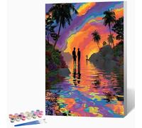 Paint by Numbers for Adults Abstract Painting by Numbers for Adults Landscape, Craft Art Painting Canvas Kits Bring Pigment and Brushes, Gifts for Women, Decor 16x20 inch (Without Frame) -LKF0744X