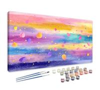 Paint by Numbers for Adults Abstract, Pink Paint by Numbers Kits, DIY Hobbies for Adults Women Painting with Paintbrushes and Pigment, Painting by Number for Gifts, Home Wall Decor 20x40 cm 4L-394