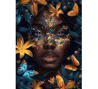 Paint by Numbers for Adults Africa, DIY Adult Paint by Numbers Canvas Kits with Brushes and Acrylic Pigment, Paint-by-Numbers for Gifts Home Wall Decor 20x28inch Without Frame (Woman) Y-S705
