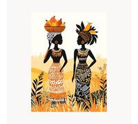 Paint by Numbers for Adults, African Woman Painting by Numbers for Adults,Craft Kits for Kids with Landscape Color Canvas for Painting 28 x 38 In Acrylic Paint and Brush for Living Room Decor FYH-8509