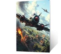 Paint by Numbers for Adults, Airplane Paint by Numbers Kits, Craft Kits for Kids,DIY Painting Set Hobbies for Adults Women 16x12 In War Canvas Wall Art Set for Home Decor and Gifts for Women YH2F-3250