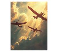 Paint by Numbers for Adults, Airplane Painting by Numbers Canvas for Children Wall Art Supplies 16 x 12 in, DIY Flight Colorful Canvas Painting Adult Crafts for Room Decor and Gifts for Women LSJ-2918