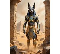 Paint by Numbers for Adults Ancient Egypt Anubis Paint by Numbers, DIY Painting by Number Kits On Canvas Acrylic Paints and Brushes Unframed, Creative Home Wall Decor, Gifts for Women 24x32in YT6-28
