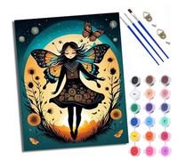 Paint by Numbers for Adults and Beginner Butterfly Wing Girl Under the Moonlight Painting by Number Kits On Canvas Without Frame DIY Color Oil Painting Acrylic Paints Home Wall Decor 40x50cm/16x20in