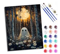 Paint by Numbers for Adults and Beginner Daisy Bush Ghost DIY Color Oil Painting Acrylic Paints Home Wall Decor 40x50cm/16x20in with Frame