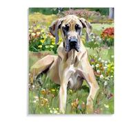 Paint by Numbers for Adults and Beginner Fawn Great Dane dog Painting by Number Kits On Canvas DIY Color Oil Painting Acrylic Paints,Home Wall Decor 20x24inch(50x60cm) Frameless