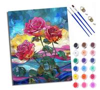 Paint by Numbers for Adults and Beginner Lily Cross DIY Color Oil Painting Acrylic Paints Home Wall Decor 40x50cm/16x20in with Frame
