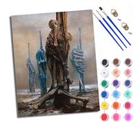 Paint by Numbers for Adults and Beginner Painting by Number The World After Death with Frame Oil Paintings on Canvas House Wall Decor 16x20in