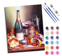 Paint by Numbers for Adults and Beginner Painting by Number Wine and Seafood Still Life Without Frame Oil Paintings on Canvas House Wall Decor 16x20in