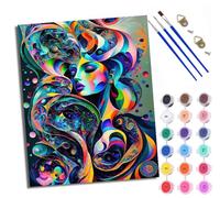 Paint by Numbers for Adults and Beginner Portraits with Flowing Colors Painting by Number Kits On Canvas Without Frame DIY Color Oil Painting Acrylic Paints Home Wall Decor 40x50cm/16x20in