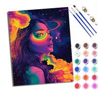 Paint by Numbers for Adults and Beginner Rainbow Girl Under the Starry Sky Painting by Number Kits On Canvas Without Frame DIY Color Oil Painting Acrylic Paints Home Wall Decor 40x50cm/16x20in
