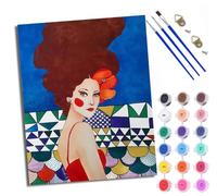 Paint by Numbers for Adults and Beginner Simple Abstract Beauty DIY Color Oil Painting Acrylic Paints Home Wall Decor 40x50cm/16x20in with Frame