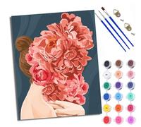 Paint by Numbers for Adults and Beginner The person covering his face with a bouquet Painting by Number Kits On Canvas Without Frame DIY Color Oil Painting Acrylic Paints Home Wall Decor 40x50cm