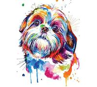 Paint By Numbers For Adults and Kids DIY Canvas Painting Gift Christmas Kits for Home Decoration - Shih Tzu dog 40x50cm（Without framed）