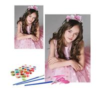 Paint by Numbers for Adults and Kids Personalised Paint By Numbers Photo Custom DIY Oil Painting By Number Picture Canvas Portrait Family Children Photo (HD 36 colors,20x30cm no frame)