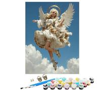 Paint by Numbers for Adults Angel, DIY Painting Woman With Frame Paint by Numbers for Children Beginners, Oil Paintings Crafts Adults Hobbies for Women Gifts, Home Wall Decor 12 x 16 in KSWDK21