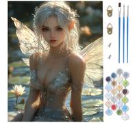Paint by Numbers for Adults,Angel Paint by Numbers,DIY Lake Canvas Oil Painting Kit for Kids or Beginner with 3 Brushes Acrylic Pigment for Room Decor Gifts for Women,Without Frame 40x60 inch D1-313