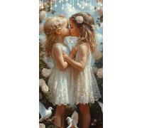 Paint by Numbers for Adults Angel Paint by Numbers Kits Dove Of Peace DIY Canvas Oil Painting Kit for Kids or Beginner with 3 - Brushes and Acrylic, Halloween Decorations 50X110cm Without Frame P0-407