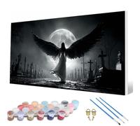 Paint by Numbers for Adults, Angel Paint by Numbers Moon Painting Kits for Adults Pattern Design DIY Art Crafts for Home Room Decor, Wall Art, Bedroom Decor, Gifts for Women 100x200cm -hcw25078S