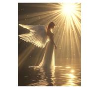 Paint by Numbers for Adults, Angel Painting by Numbers Canvas for Children Wall Art Supplies 16x12 in, DIY Sacred Colorful Canvas Painting Adult Crafts for Room Decor and Gifts for Women LSJ-0387