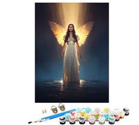 Paint by Numbers for Adults Angel Woman, DIY Painting Paint by Numbers for Children Beginners Kits, With 3 Brushes and 36 Acrylic Pigment Hobbies for Women Gifts, Home Wall Decor 20x28in BJHWK798