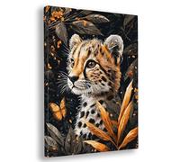 Paint by Numbers for Adults Animal, 16x20 Inch Leopard Paint by Numbers Kits for Adults Beginner, DIY Oil Painting Acrylic Paints, Canvas Art Kits for Kids, for Gifts and Wall Decor, with Frame, G-49