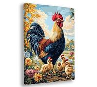 Paint by Numbers for Adults Animal, 28x36 Inch Chicken Paint by Numbers Kits for Adults Beginner, DIY Oil Painting Acrylic Paints, Canvas Art Kits for Kids, for Gifts and Wall Decor, with Frame, H-85