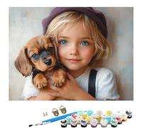 Paint by Numbers for Adults Animal,Dog Painting by Number Kits,DIY Canvas Oil Painting Kit Hobbies for Adults Women with 3 Brushes and Acrylic for Room Decor 36x48Inch/90 x 120 cm Without Frame L8-838