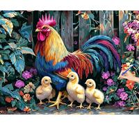 Paint by Numbers for Adults Animal Paint by Numbers Chicken Kits on Canvas Hobbies for Adults Women, DIY Acrylic Oil Painting Kits Without Frame, Gifts for Women Christmas Decorations 110x80cm R-69