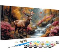 Paint by Numbers for Adults Animal Paint by Numbers Deer DIY Color Canvas Oil Paintings Creative Hobbies for Adults Kits with Brushes Acrylic Paint Home Decor,Gifts Women, 60x120 inch No Frame J3-33