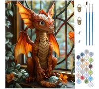 Paint by Numbers for Adults,Animal Paint by Numbers,DIY Dragon Canvas Oil Painting Kit for Kids or Beginner with 3 Brushes Acrylic Pigment for Room Decor Gifts for Women,Without Frame 70x100cm D1-1129