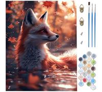 Paint by Numbers for Adults,Animal Paint by Numbers,DIY Foxs Canvas Oil Painting Kit for Kids or Beginner with 3 Brushes Acrylic Pigment for Room Decor Gifts for Women,Without Frame 100x150cm D1-1079