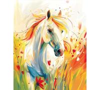 Paint by Numbers for Adults Animal Paint by Numbers Horse, Easy Painting Kits for Adults Beginners, DIY Acrylic Pigment Drawing Paintwork Arts Craft Kits for Home Room Decor, Gifts 100x135cm 5-63