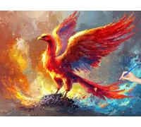 Paint by Numbers for Adults Animal Paint by Numbers Phoenix Kits on Canvas Hobbies for Adults Women, DIY Acrylic Oil Painting Kits Without Frame, Gifts for Women Christmas Decorations 90x70cm R-97