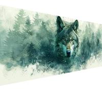 Paint by Numbers for Adults Animal Paint by Numbers Wolf Oil Painting Color Canvas Kits with 3 - Brushes and Acrylic Pigment Drawing Craft Art Kits, Gift for Women, Home Wall Decor 30x60cm r2-344