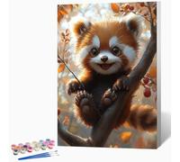 Paint by Numbers for Adults Animal Painting by Numbers for Adults Raccoon, Craft Art Painting Canvas Kits Bring Pigment and Brushes, Gifts for Women, Room Decor 20x26 inch (Without Frame) -LKF0742DP