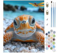 Paint by Numbers for Adults Animal, Sea Turtles Painting by Number Kits, DIY Canvas Oil Painting Kit Hobbies for Adults Women with Brushes Acrylic for Halloween Decorations 8x12 Inch /20x30cm D1-36