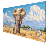 Paint by Numbers for Adults Animals 120x50cm Large Elephant Painting by Numbers for Adults Beginner DIY Color Oil Paintings on Canvas Kits with Acrylic Paints Brushes for Autumn Decorations Gifts L-94