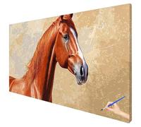 Paint by Numbers for Adults Animals 70x30cm Large Horse Painting by Numbers for Adults Beginner DIY Color Oil Paintings on Canvas Kits with Acrylic Paints Brushes for Autumn Decorations Gifts L-72