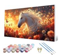 Paint by Numbers for Adults, Animals Paint by Numbers Horse Painting Kits for Adults Pattern Design DIY Art Crafts for Home Room Decor, Wall Art, Bedroom Decor, Gifts for Women 100x200cm -hcw25074O