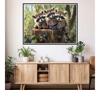 Paint by Numbers for Adults Animals Painting by Numbers, DIY Hobbies for Adults Women Paint by Number Raccoon Canvas Oil Painting Kits with Brushes and Acrylic for Christmas Decorations 40x60cm 2y-805
