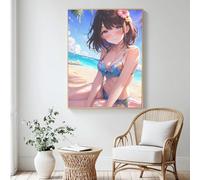 Paint by Numbers for Adults Anime, Cartoon Painting by Numbers for Beginner, Acrylic DIY Colour in Canvas with 6 Brushes, Oil Painting Crafts for Wall Decor - (40x60cm/16x24 Inch, Without Frame) MK88