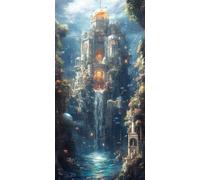 Paint by Numbers for Adults Architecture Castle Paint by Numbers, DIY Hand Painted Oil Painting Kit, Beginner Easy Acrylic Pigment Paintwork Wrinkle-Free Canvas Kits for Home Decor 60x120cm z0z-267