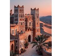 Paint by Numbers for Adults Architecture, Desert DIY Paint by Numbers Kits, Acrylic Painting Adult Crafts with Brushes and Acrylic, Arts and Crafts Canvas for Beginners Kits, Home Decor 40x54in L-2398